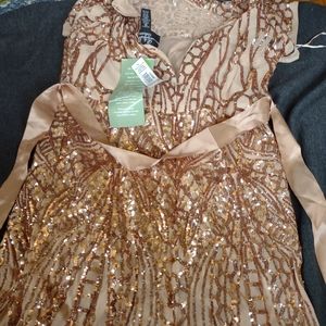 R and M Gold sparkly dress